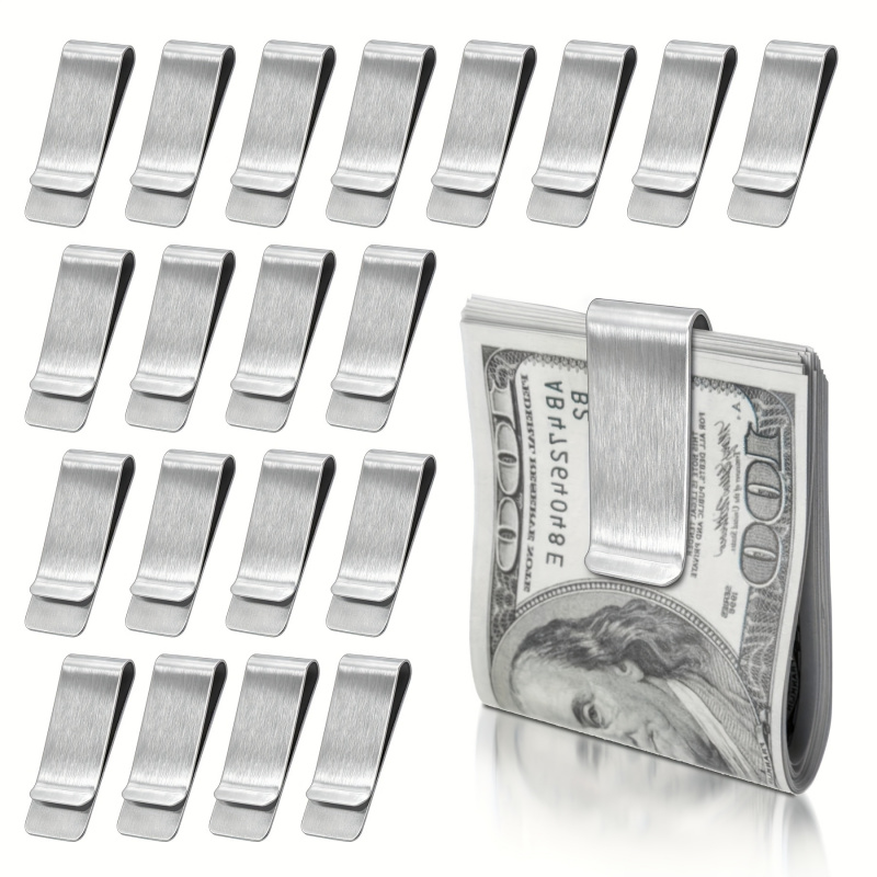 Money Clip Magnetic - 20PCS Dompet Tipis Stainless Steel Perak