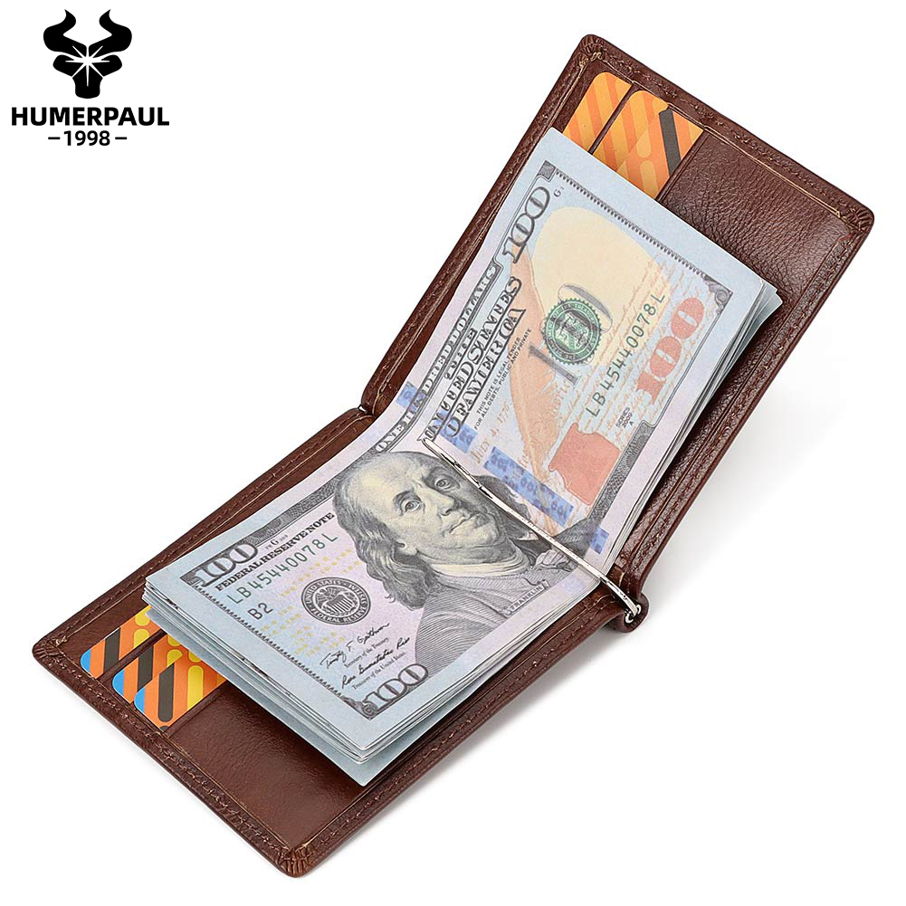 Money Clip Magnetic - Dompet pria kulit asli, dompet pria