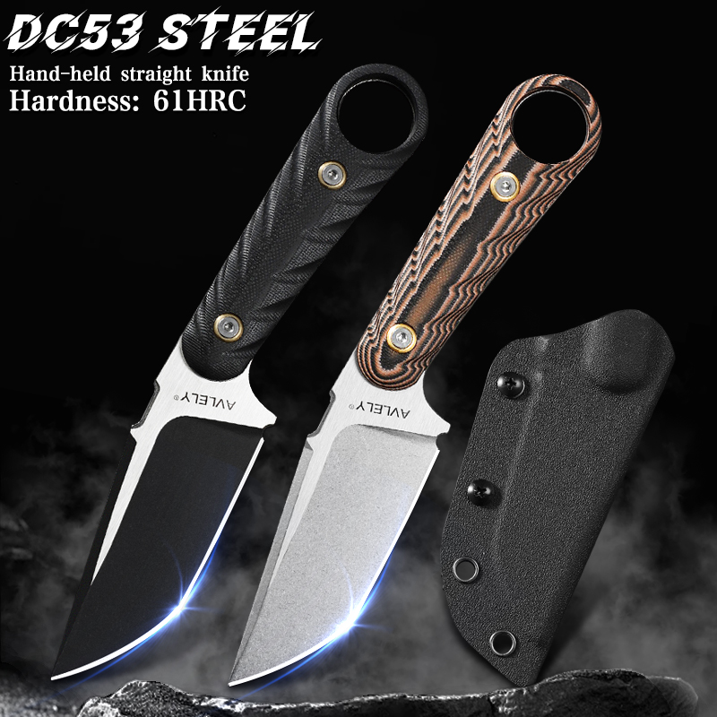 Edc Fixed Blade Deep Carry - Pisau lurus baja DC53 dengan kekerasan
