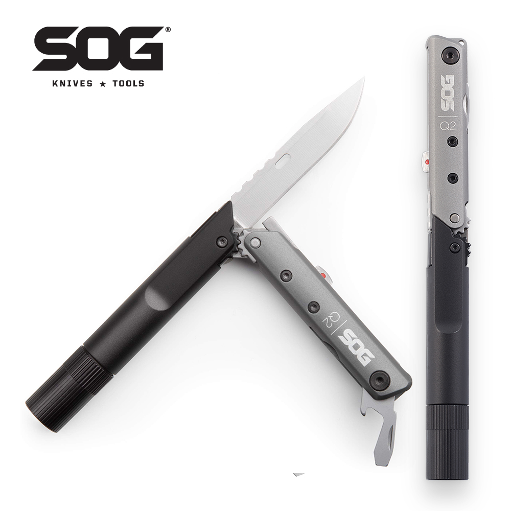 Edc Carry Knife - SOG BATON Q2 alat multifungsi, Senter