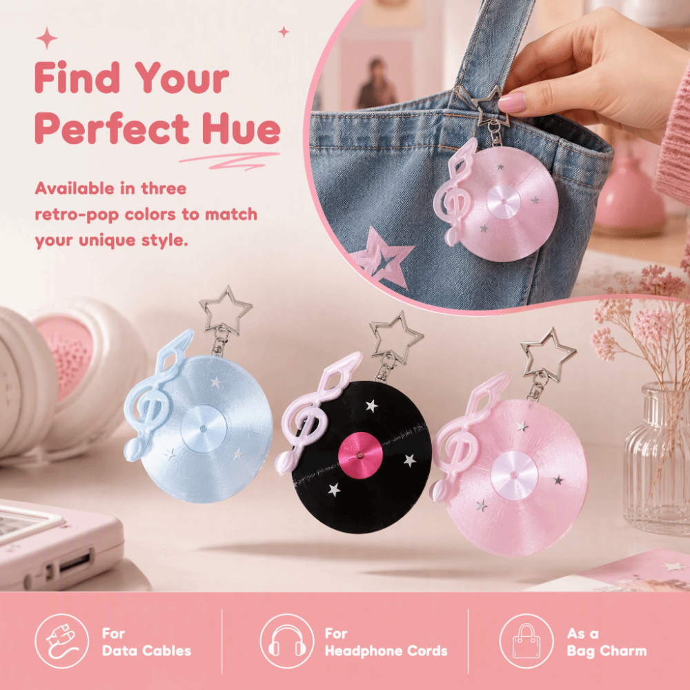 Gantungan Kunci Piringan Hitam - Cable Winder Keychain ulasan dan harga