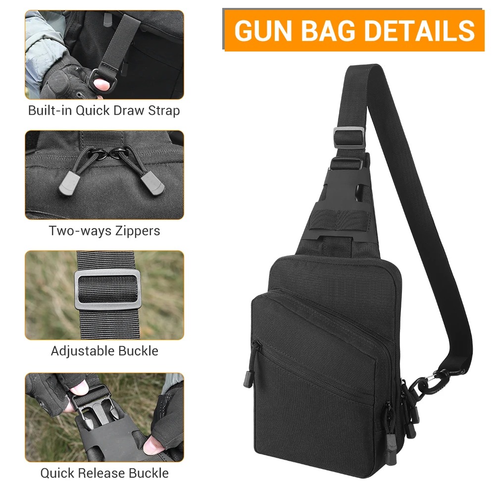 Tas Pistol Taktis untuk Menyim - Edc Concealed Carry Bag ulasan dan harga