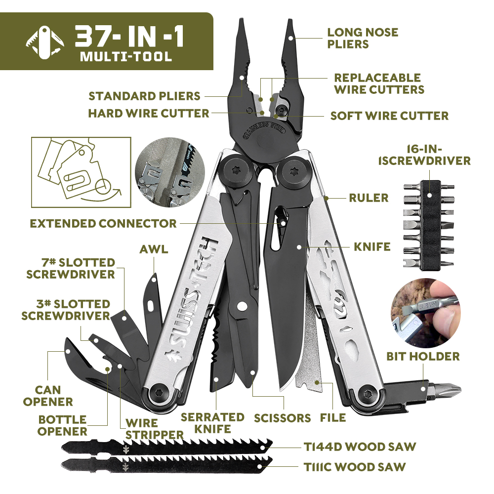 Tang Lipat Multifungsi SWISS T - Edc Carry Knife ulasan dan harga
